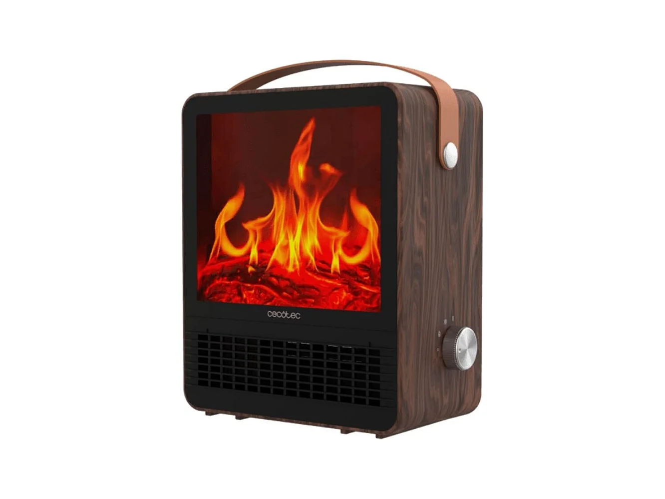 Calefactor cerámico Cecotec ReadyWarm 1500 Flames 1500W 2 modos con luz marrón