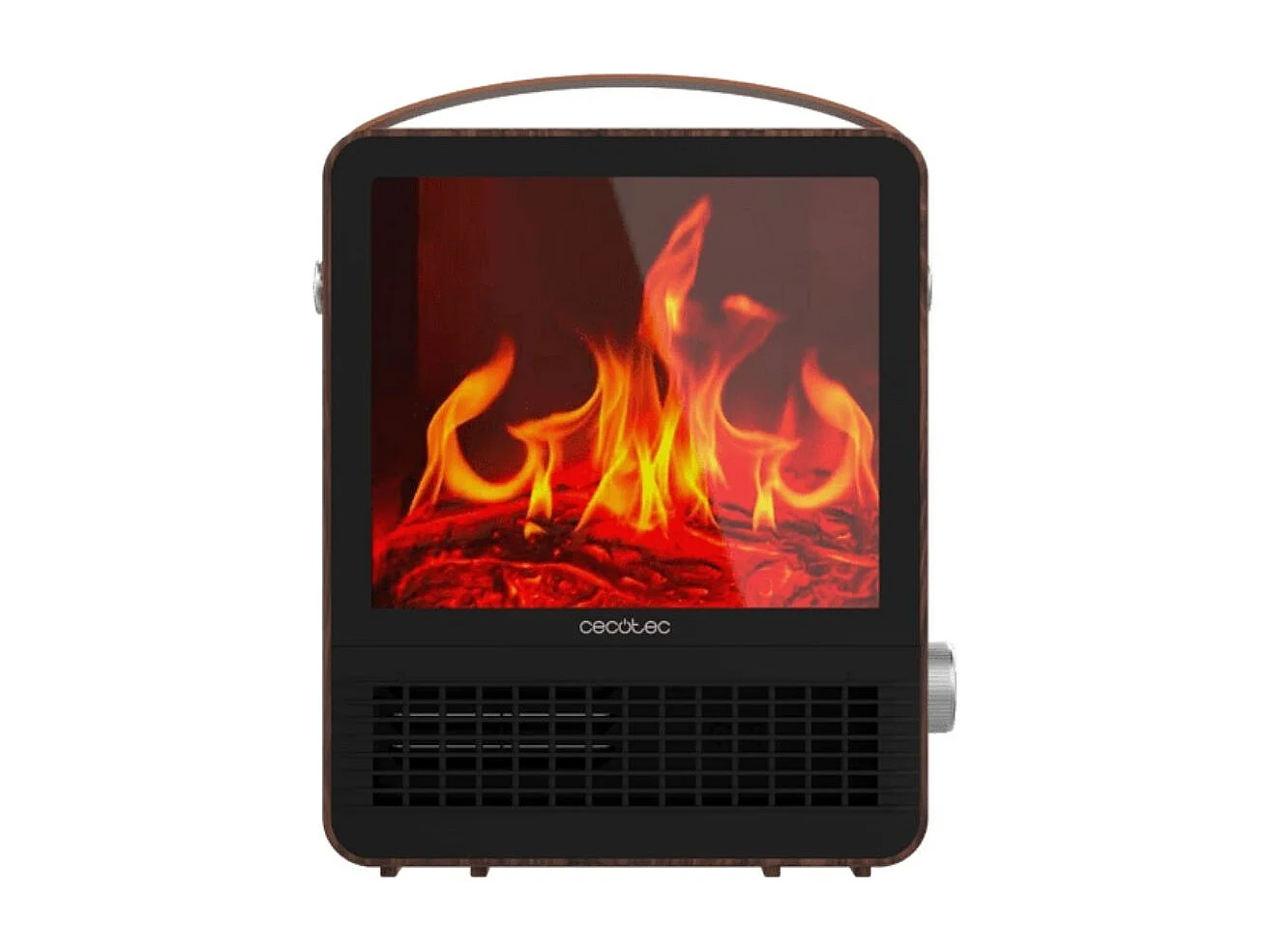 Calefactor cerámico Cecotec ReadyWarm 1500 Flames 1500W 2 modos con luz marrón
