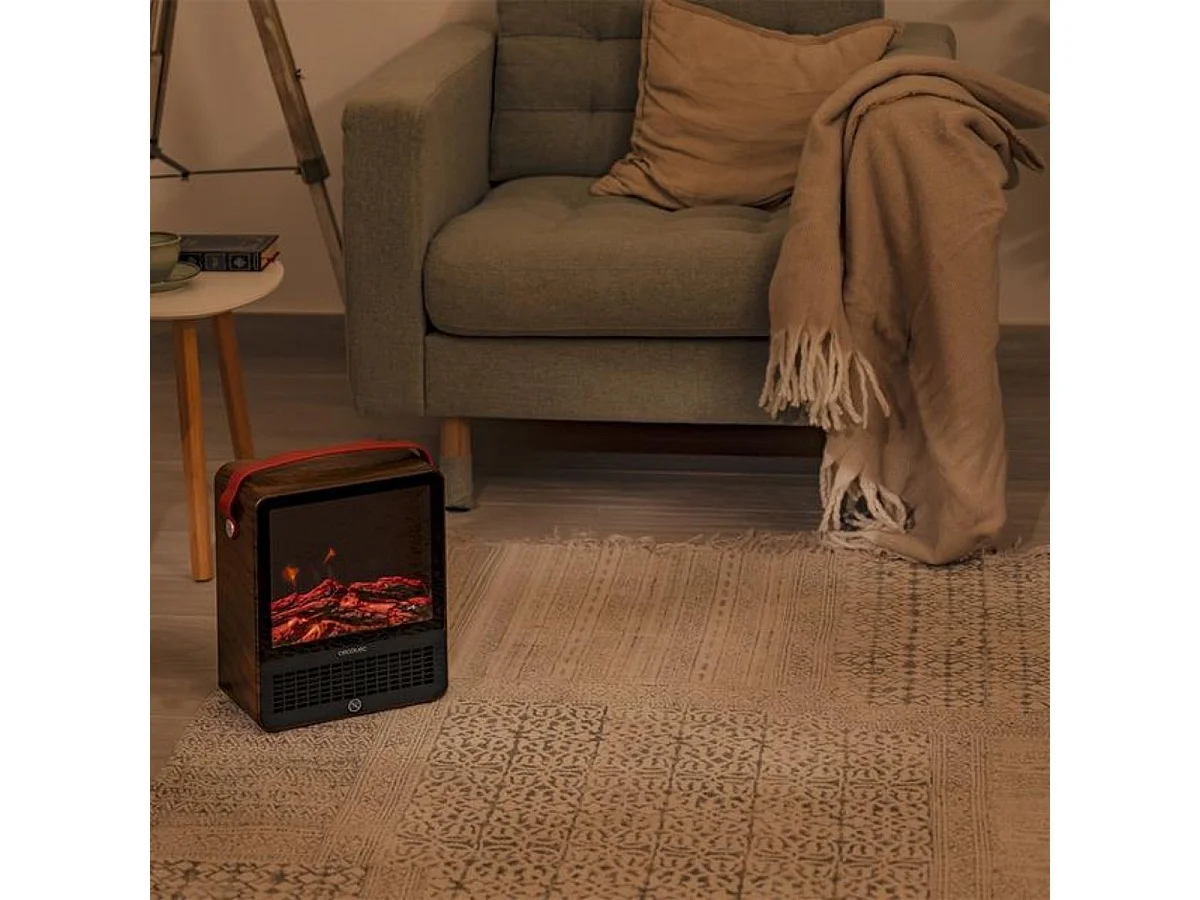 Calefactor cerámico Cecotec ReadyWarm 1500 Flames 1500W 2 modos con luz marrón