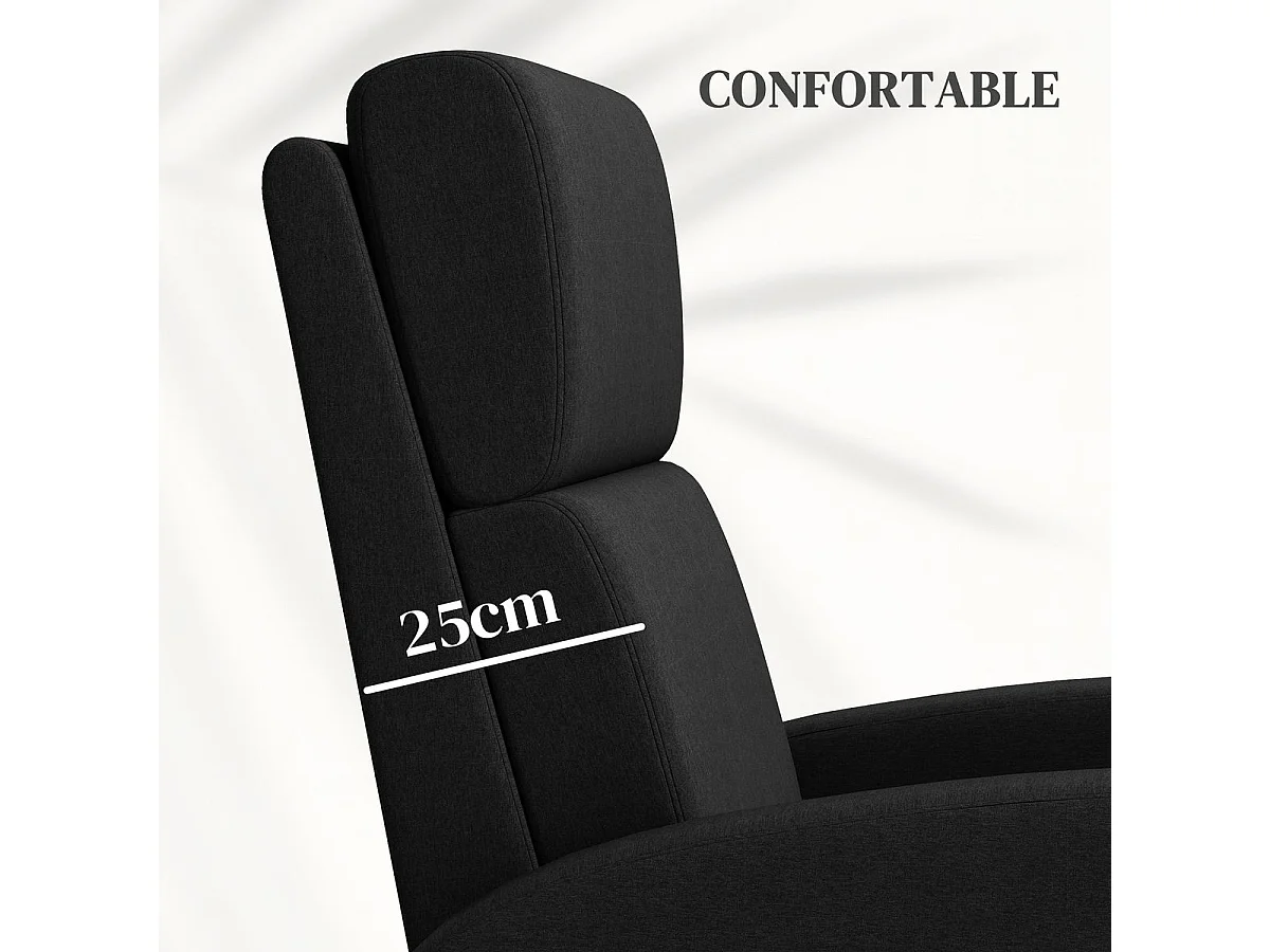 Sillón relax Lioran Homcom reclinable negro 102x64x86 cm