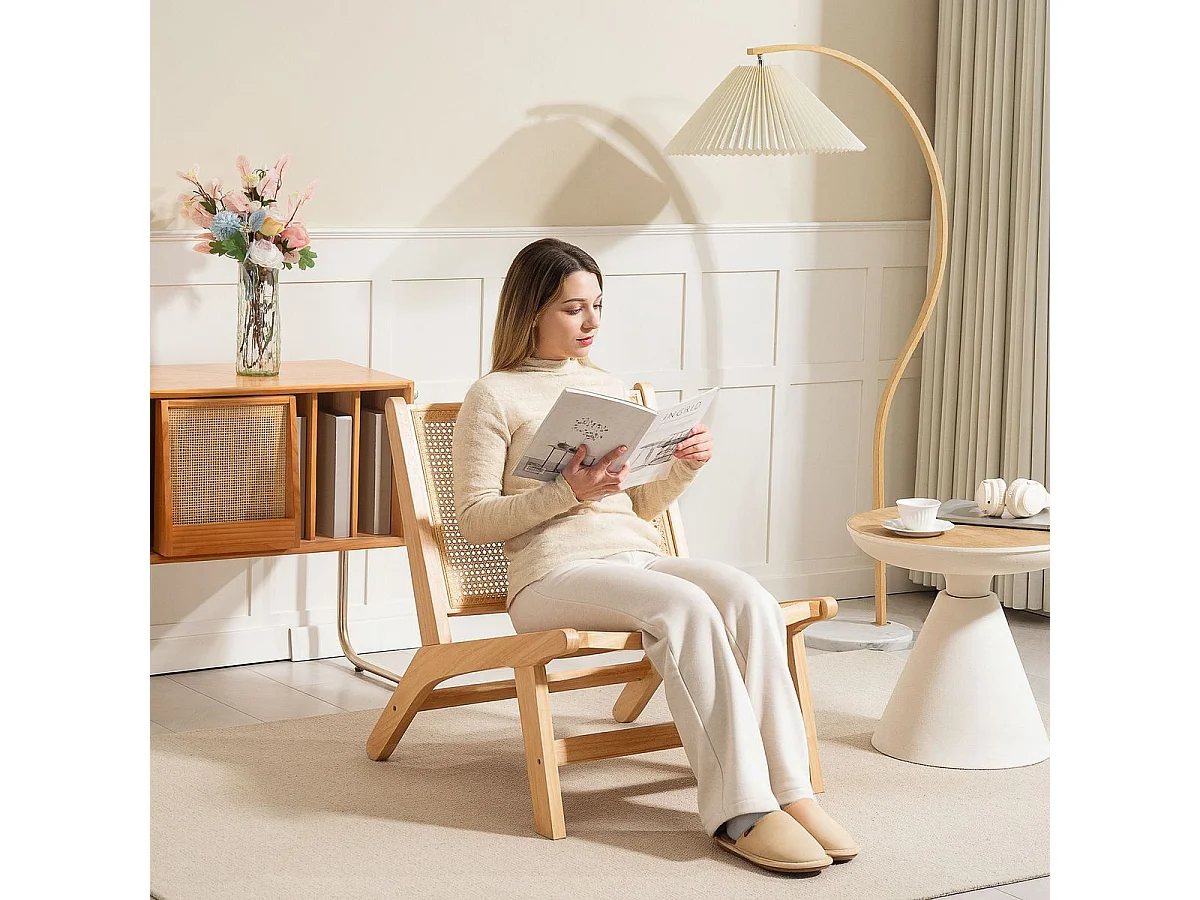 Butaca Naia Homcom respaldo amplio natural 74x64x70 cm