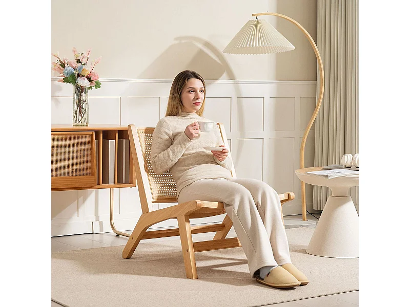 Butaca Naia Homcom respaldo amplio natural 74x64x70 cm