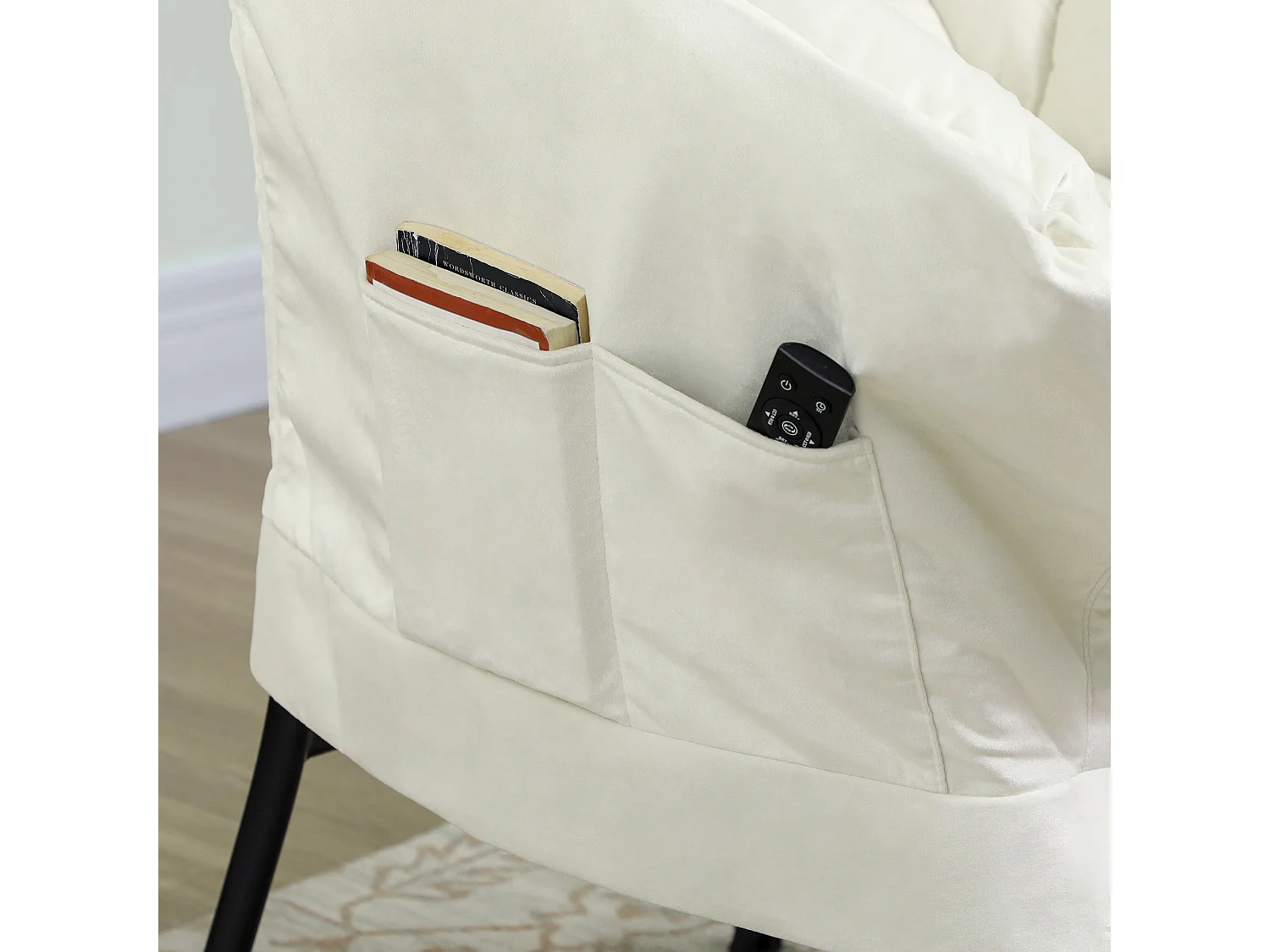 Butaca Nube Homcom con reposapiés crema 100x80x78 cm