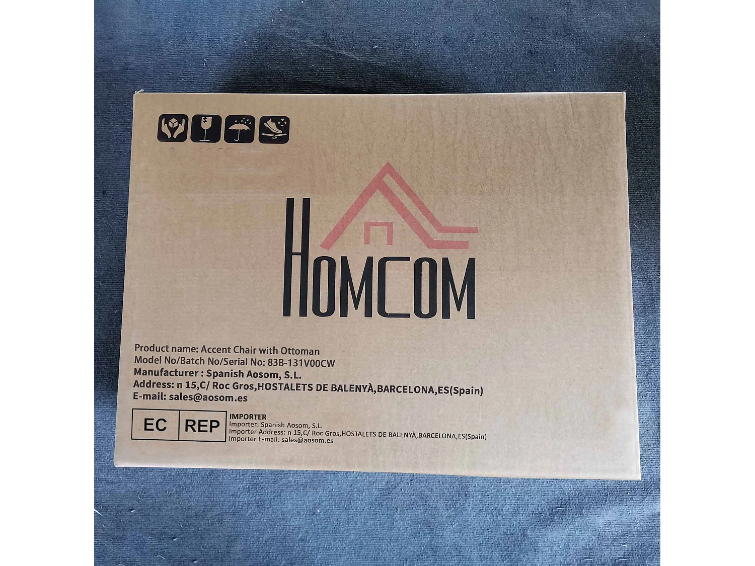 Butaca Nube Homcom con reposapiés crema 100x80x78 cm