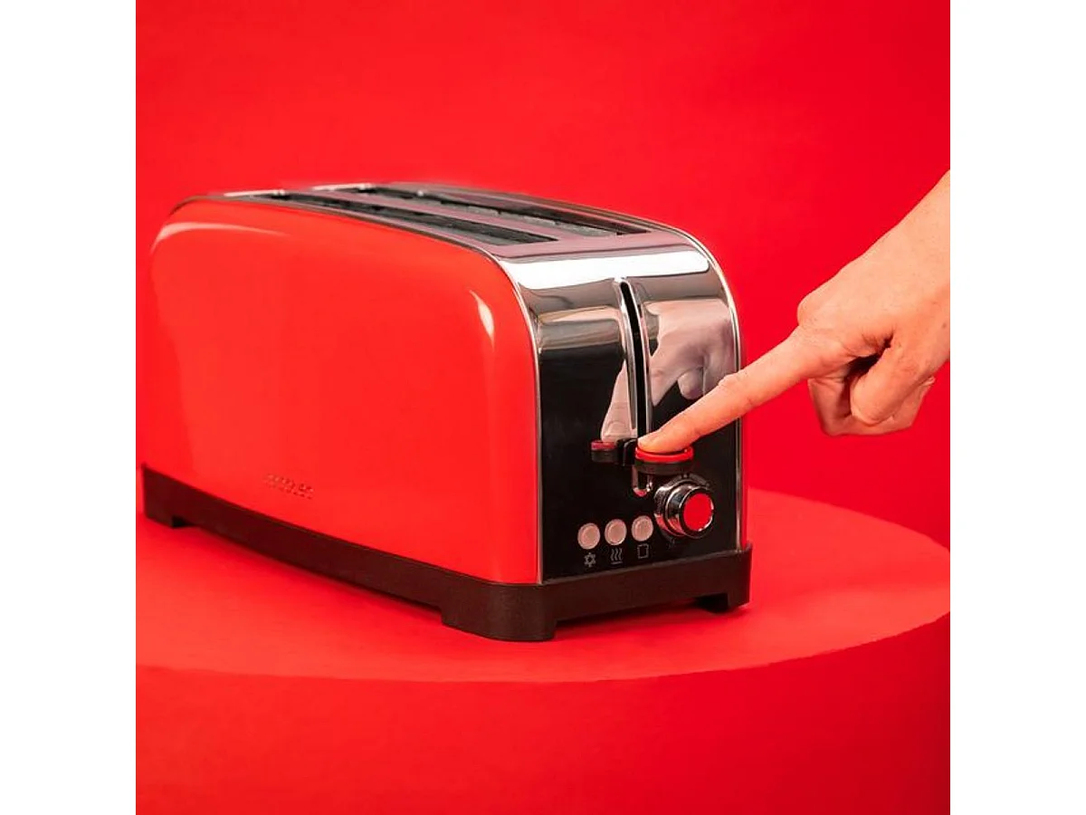 Tostador Cecotec Toastin'time Lite 1500W 2 ranuras 7 niveles rojo