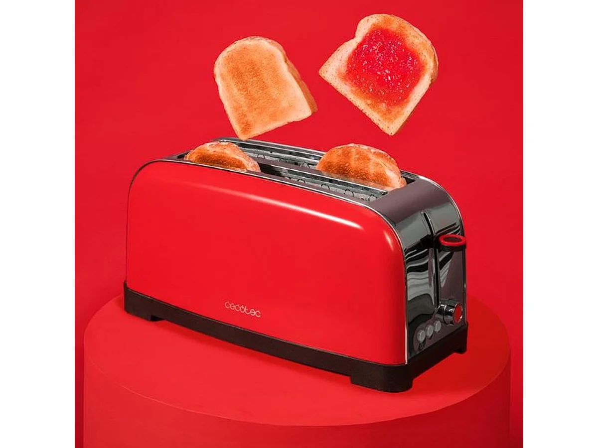 Tostador Cecotec Toastin'time Lite 1500W 2 ranuras 7 niveles rojo