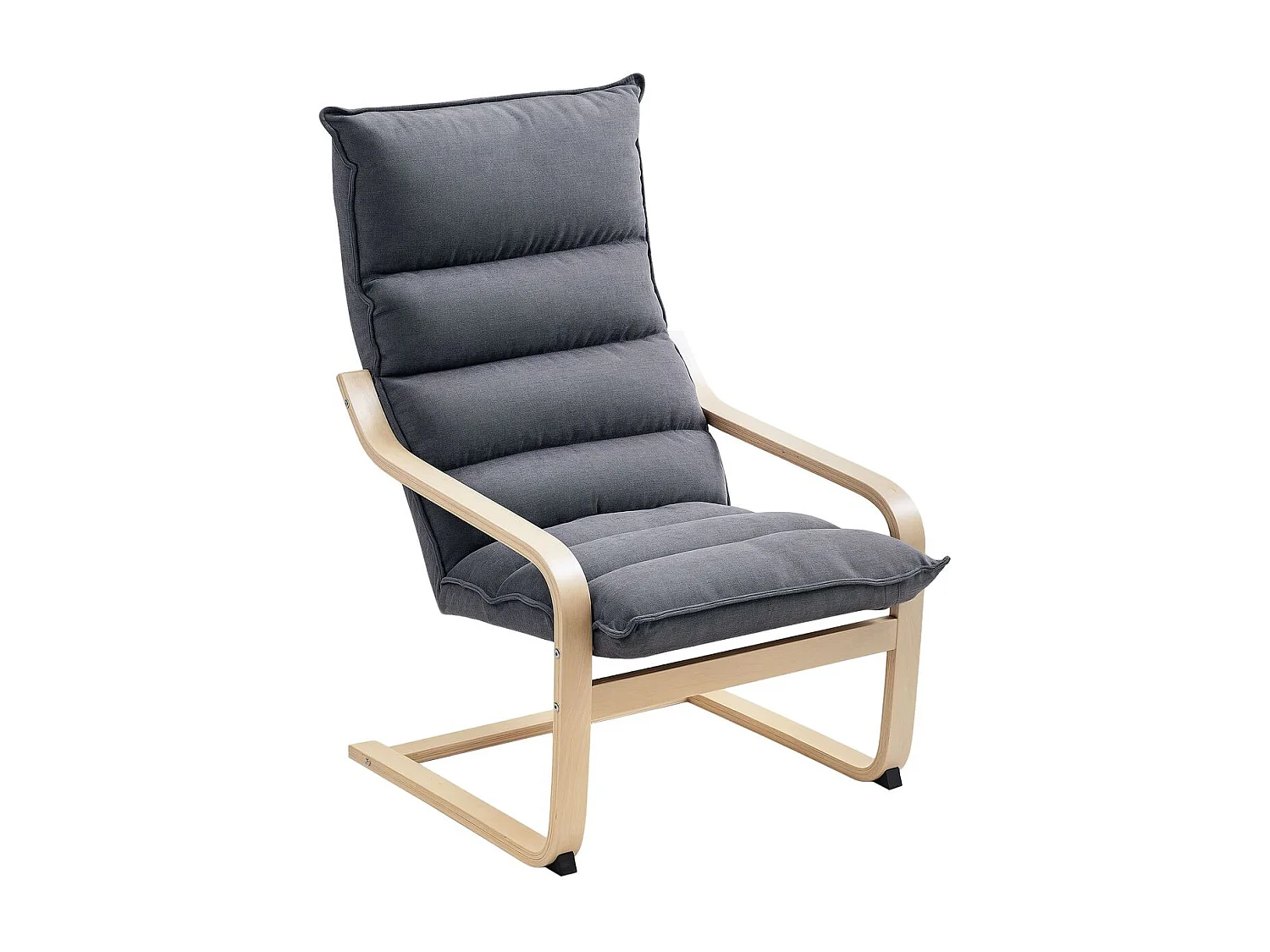 Butaca Aurex Homcom respaldo acolchado + reposabrazos gris 105x67x83 cm