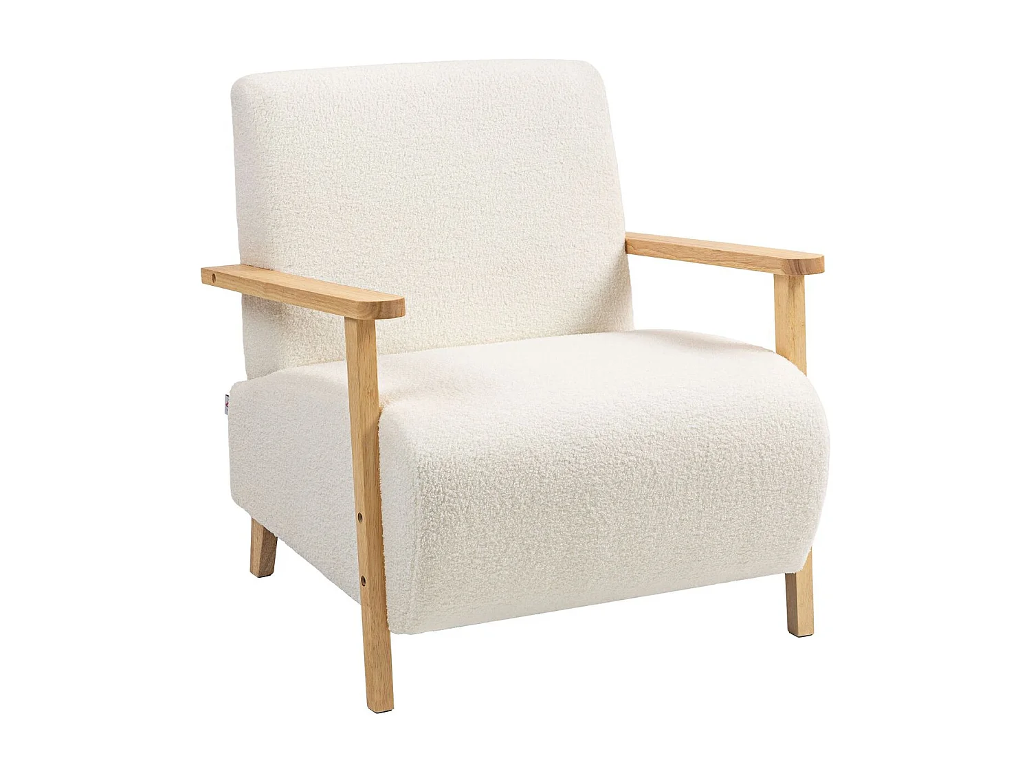 Butaca Malhia Homcom tapizado borreguito crema 78x74,5x76 cm