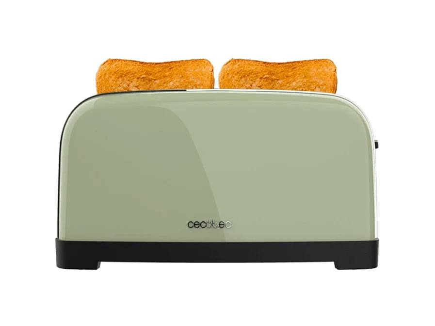 Tostador Cecotec Toastin'Time 1500W 2 ranuras + varillas superiores 7 niveles verde