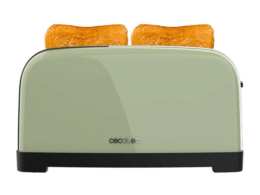 Tostador Cecotec Toastin'Time 1500W 2 ranuras + varillas superiores 7 niveles verde