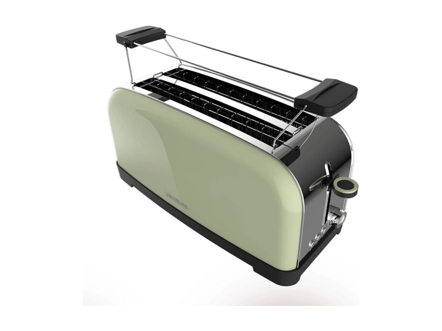 Tostador Cecotec Toastin'Time 1500W 2 ranuras + varillas superiores 7 niveles verde