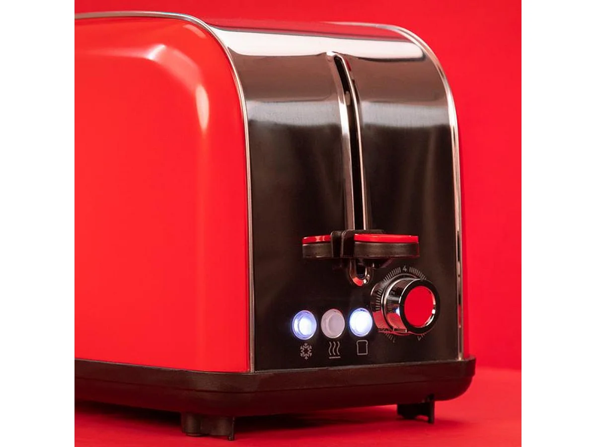 Tostador Cecotec Toastin'time Lite 850W 2 ranuras 7 potencias rojo