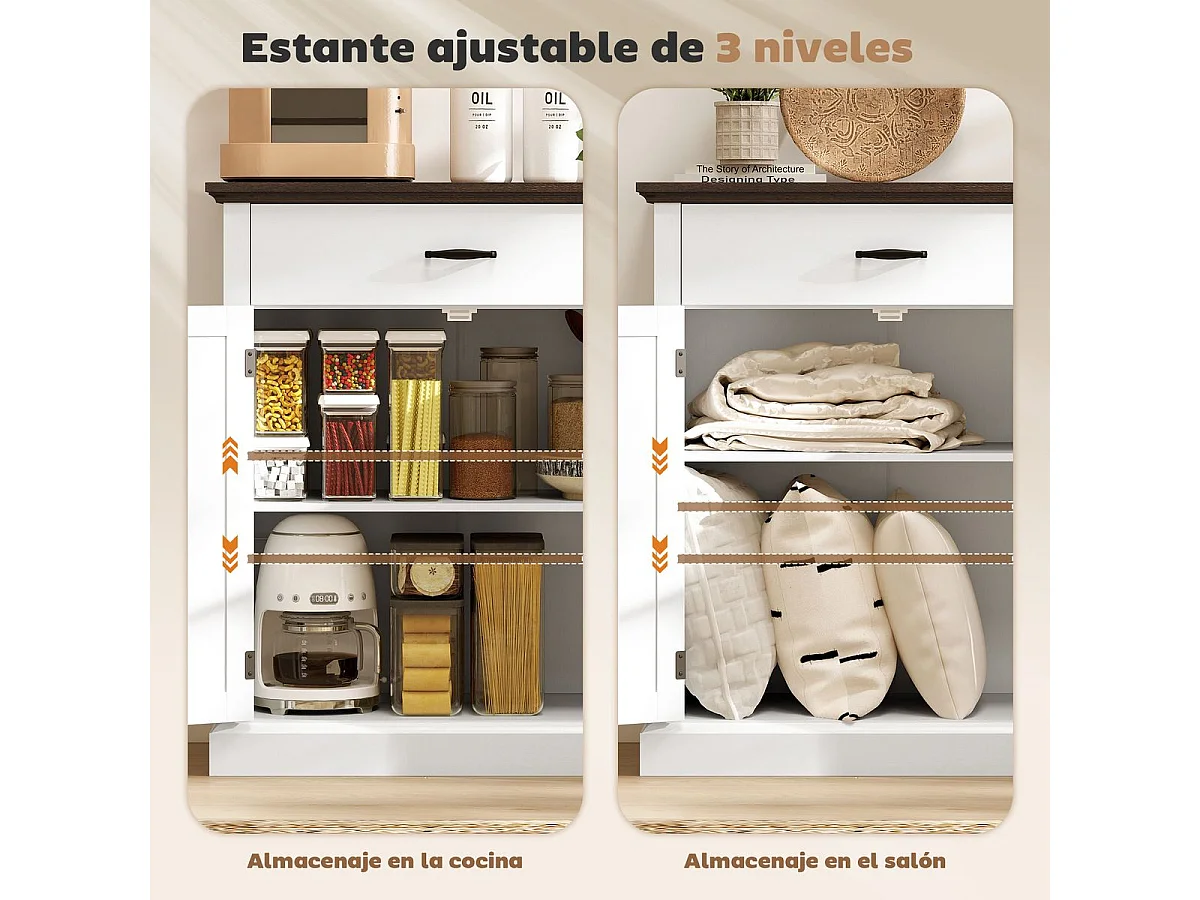 Aparador Emory Homcom 1 cajón + 2 puertas blanco