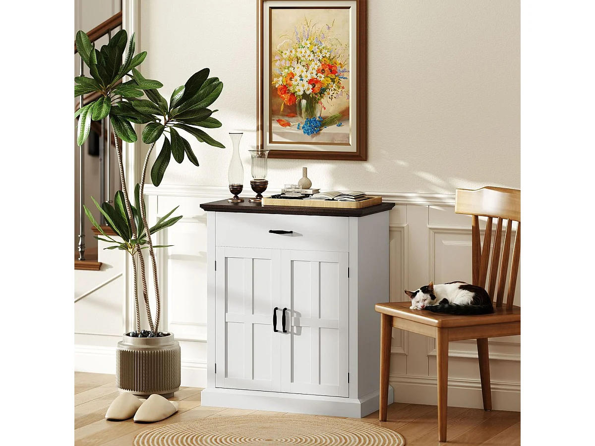 Aparador Emory Homcom 1 cajón + 2 puertas blanco