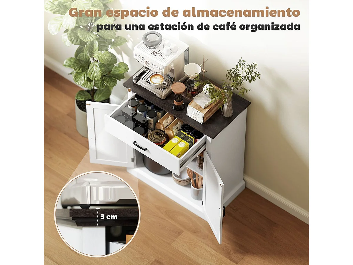 Aparador Emory Homcom 1 cajón + 2 puertas blanco