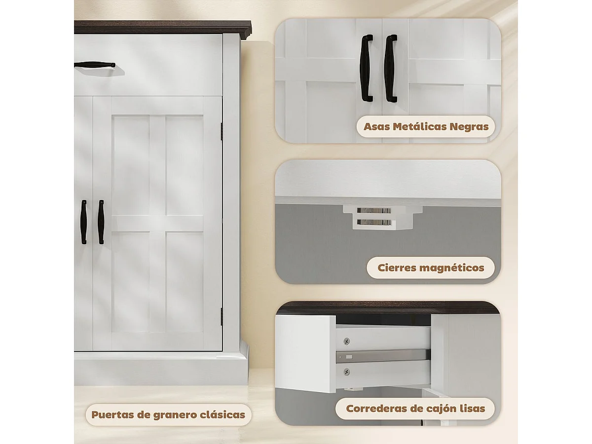 Aparador Emory Homcom 1 cajón + 2 puertas blanco