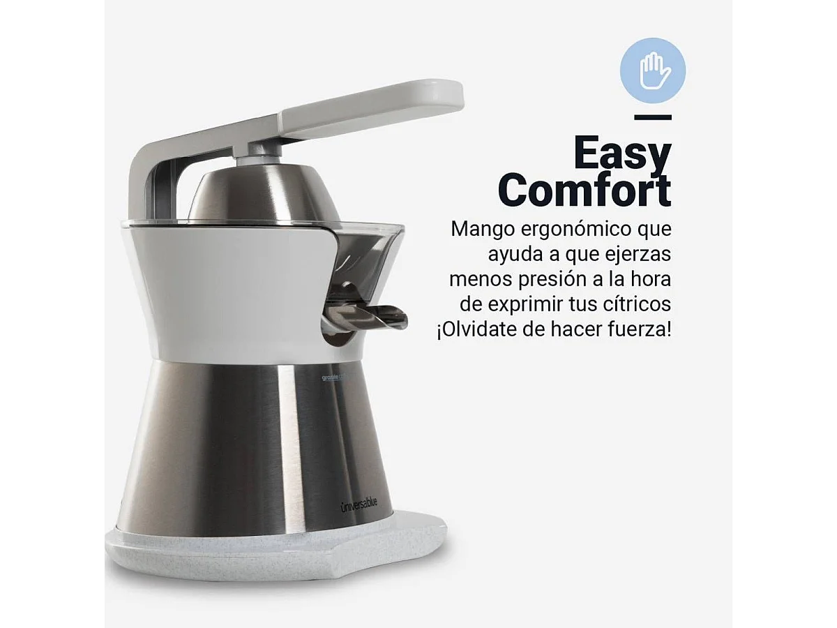 Exprimidor de brazo Juicy Plus Universal Blue 300W 2 conos blanco