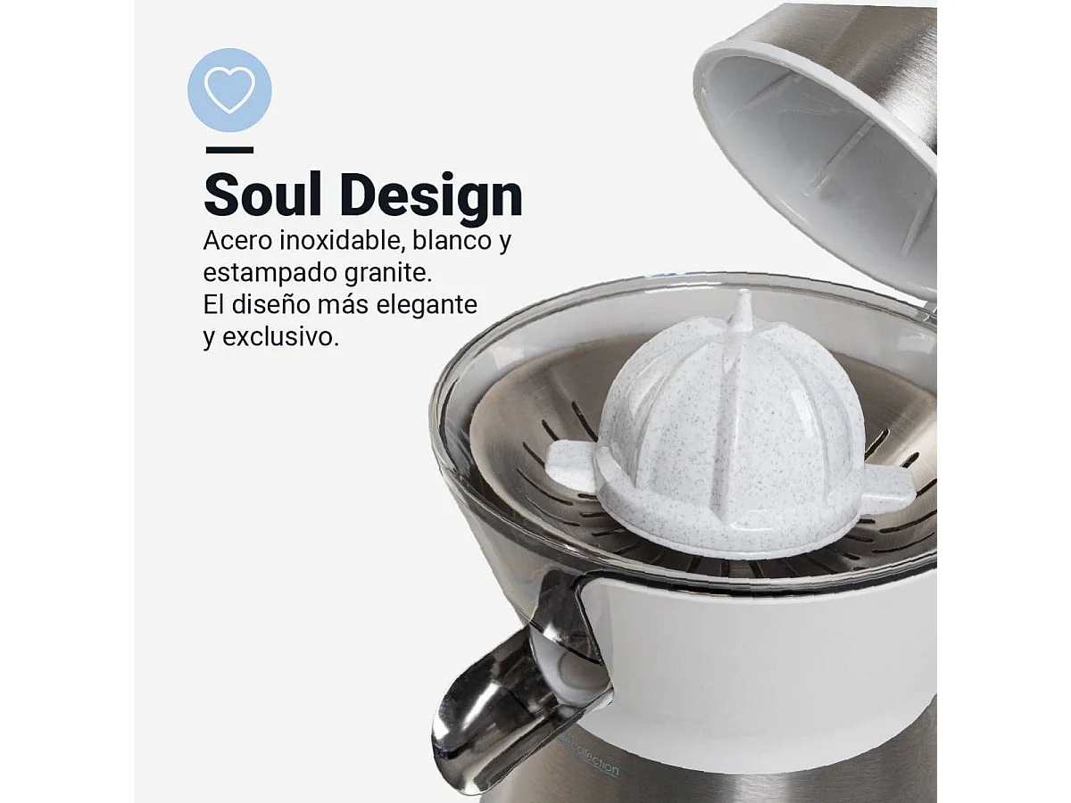 Exprimidor de brazo Juicy Plus Universal Blue 300W 2 conos blanco