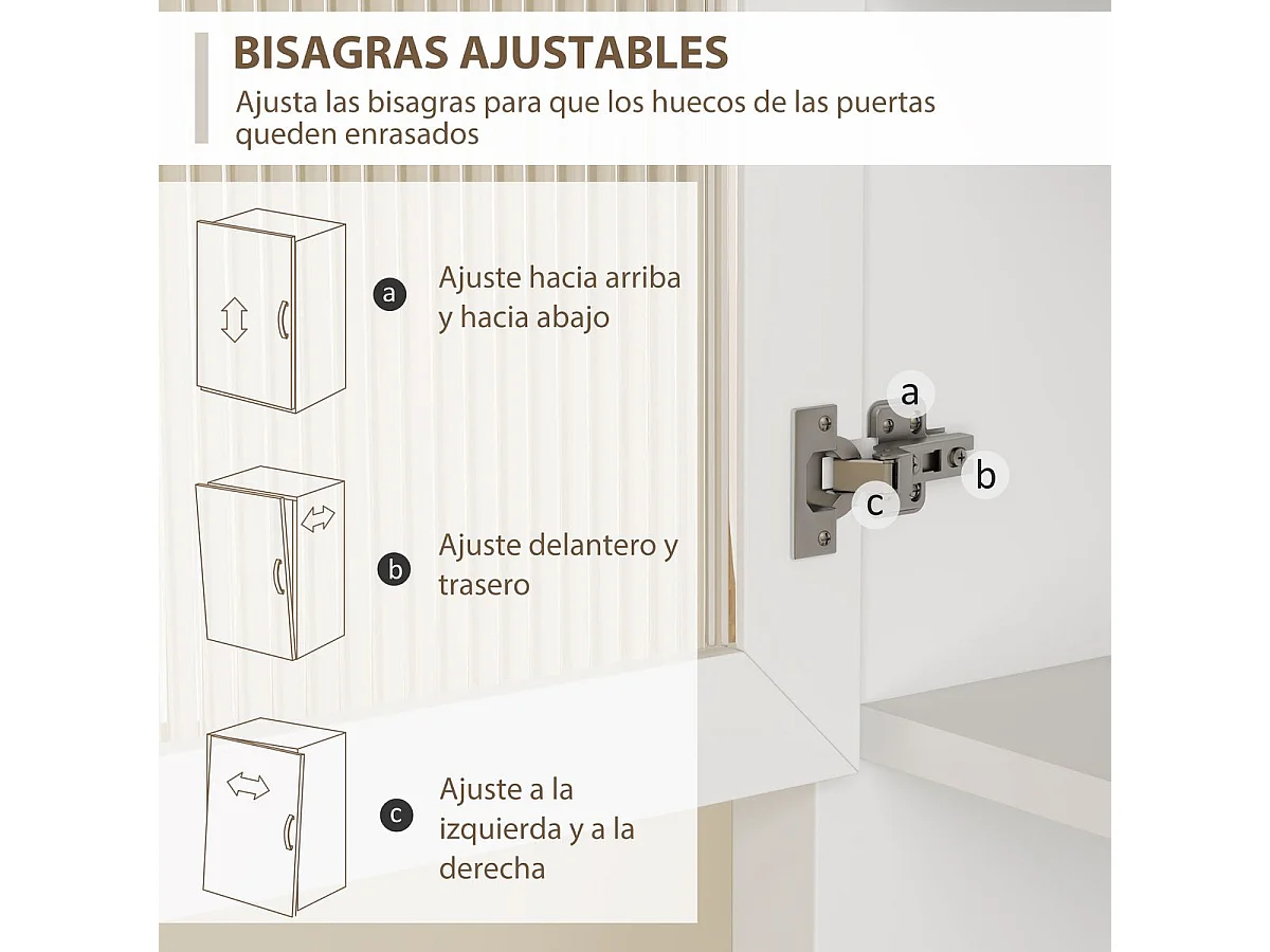 Alacena Valdena Homcom 1 cajón + 4 puertas blanco 180x79x40 cm