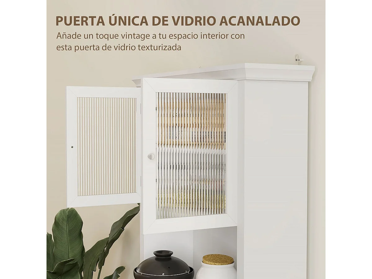 Alacena Valdena Homcom 1 cajón + 4 puertas blanco 180x79x40 cm