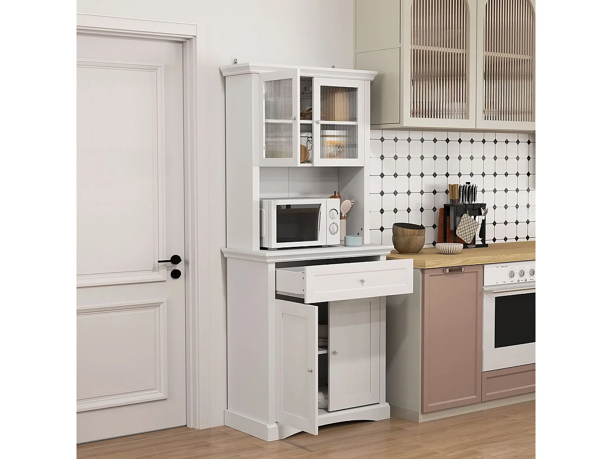 Alacena Valdena Homcom 1 cajón + 4 puertas blanco 180x79x40 cm