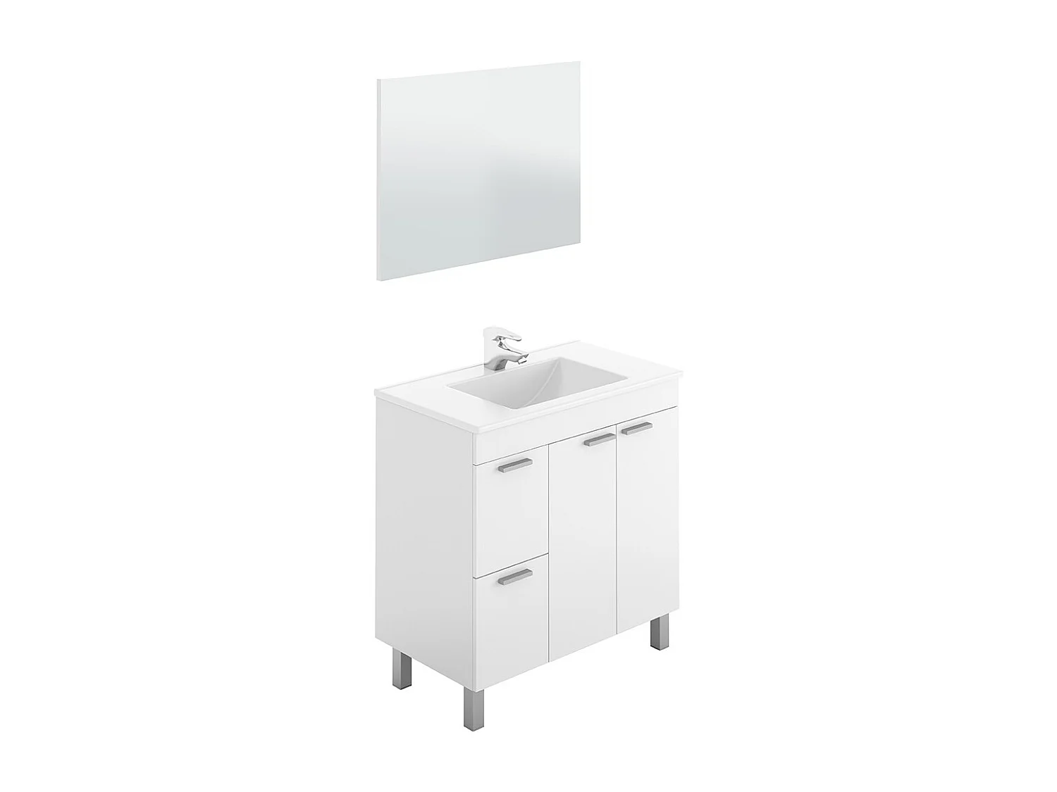 Mueble de baño sin lavabo y espejo Aktiva