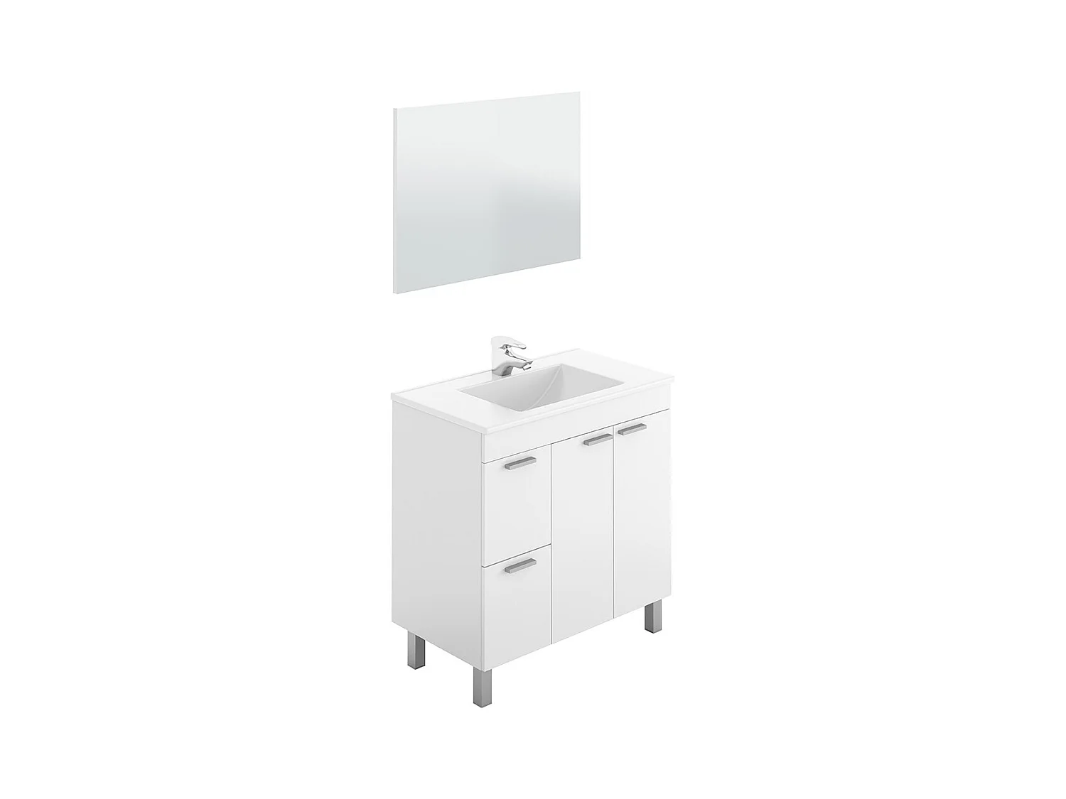 Mueble de baño con lavabo y espejo Aktiva