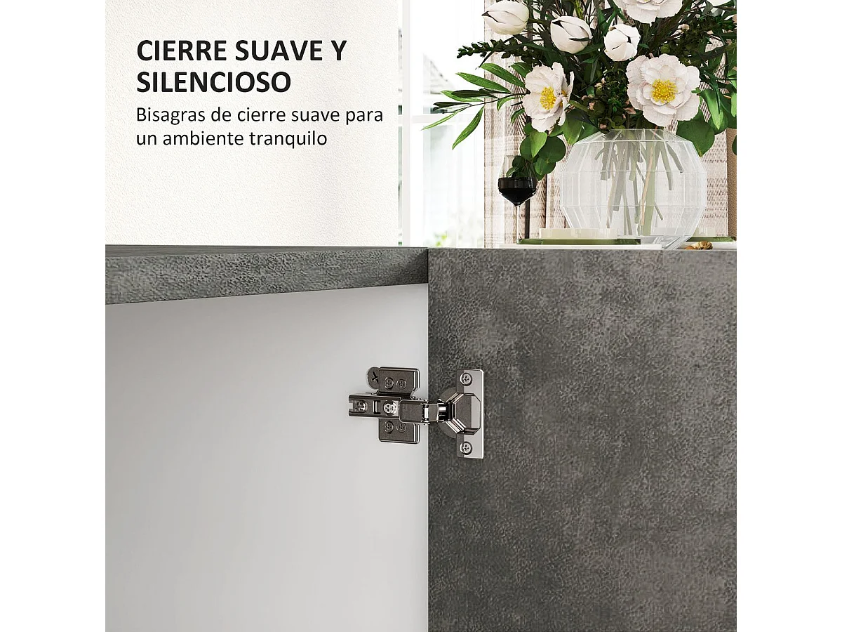 Aparador Liora Homcom 2 puertas gris 80x80x37 cm