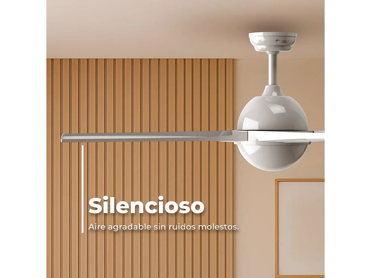 Ventilador de techo Evvo V522 60W 3 aspas 6 velocidades blanco Ø132 cm
