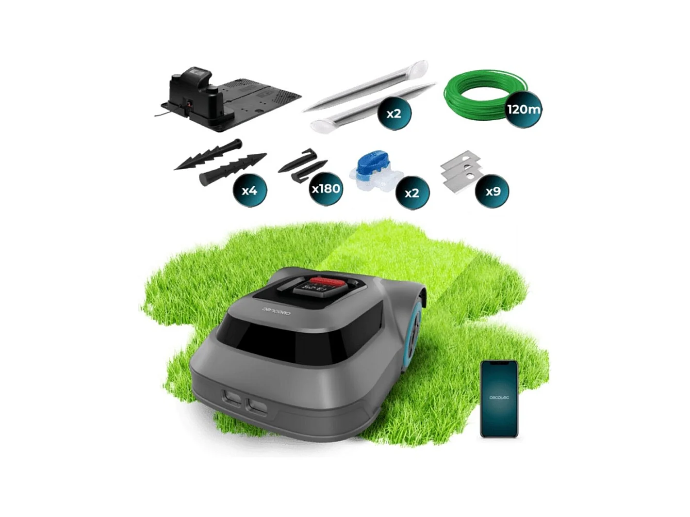 Cortacésped Cecotec Conga GrassHopper 500 Map Connected 500m² sensor de lluvia