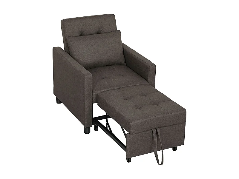 Sofá cama Einar Homcom 1 plaza 3 posiciones marrón oscuro 84x69x82,5 cm