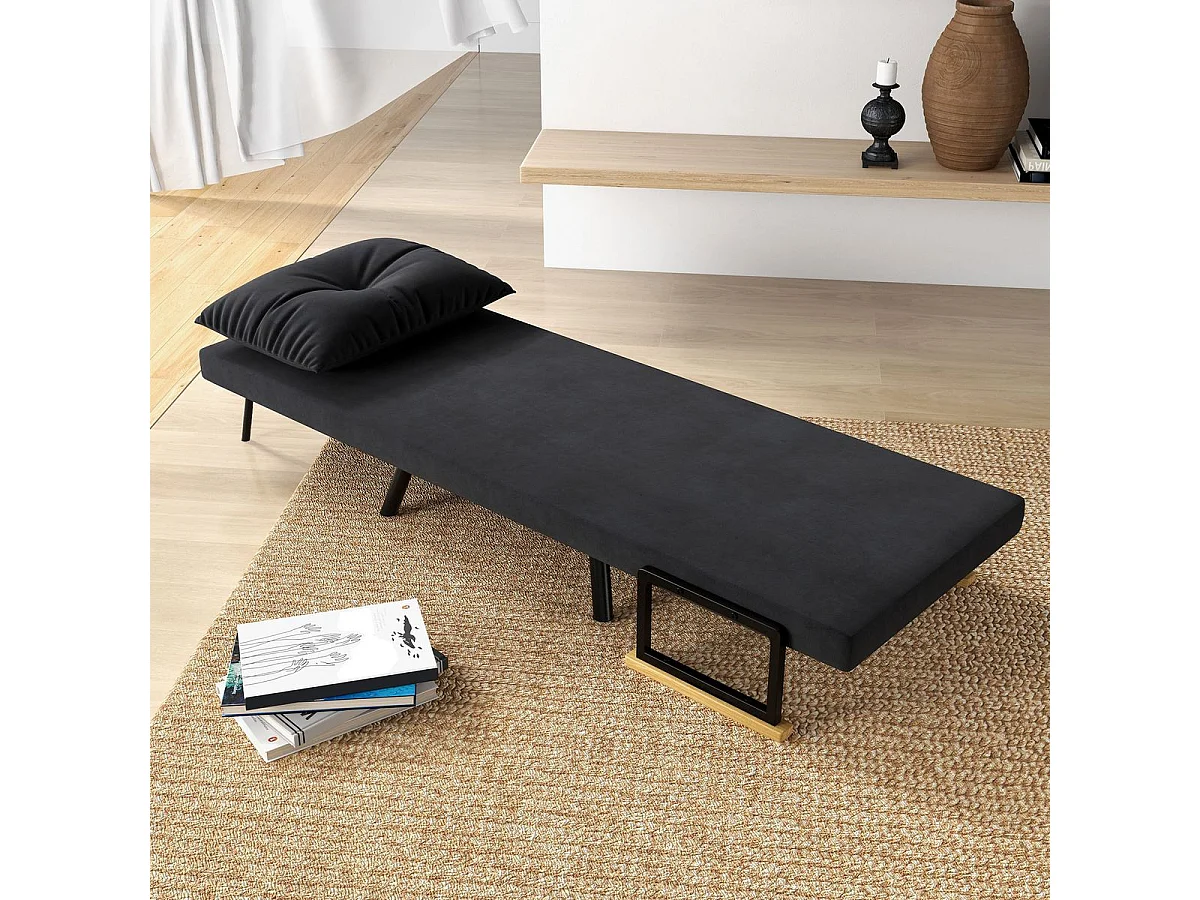 Sofá cama Prisma Homcom individual 4 en 1 negro 81x73x63cm