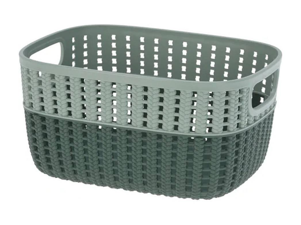 Cesta organizativa con asas verde 12x18x24 cm