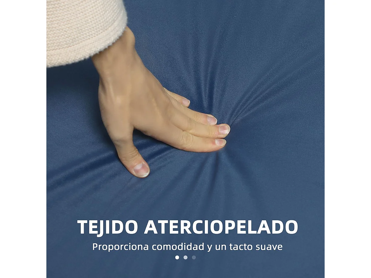 Sofá Tiramisú Homcom 3 plazas con cojines azul marino 76x194,5x76 cm