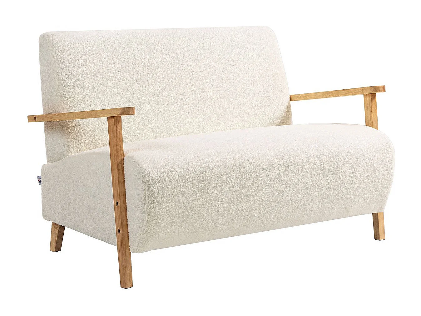 Sofá Tundra Homcom tapizado de borreguito blanco 78x118x76 cm