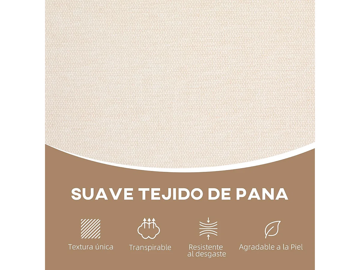 Sofá Rueca Homcom 2 plazas beige 88x123x75 cm