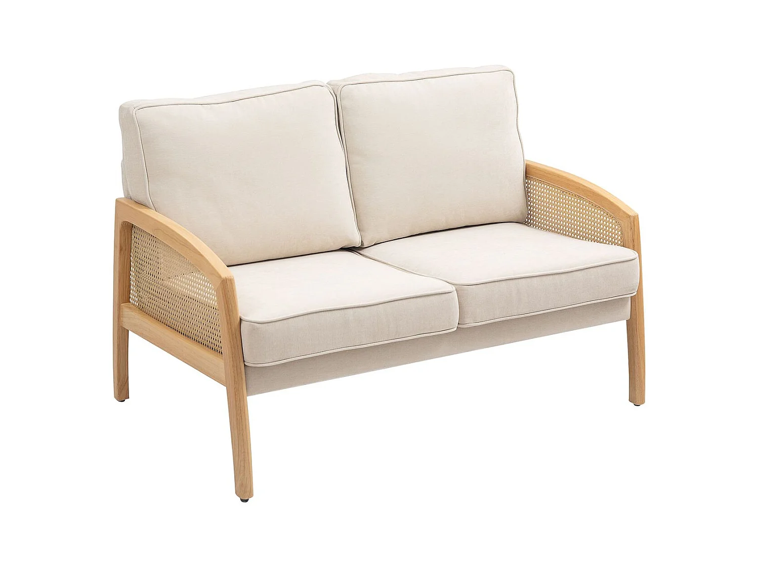 Sofá Rueca Homcom 2 plazas beige 88x123x75 cm