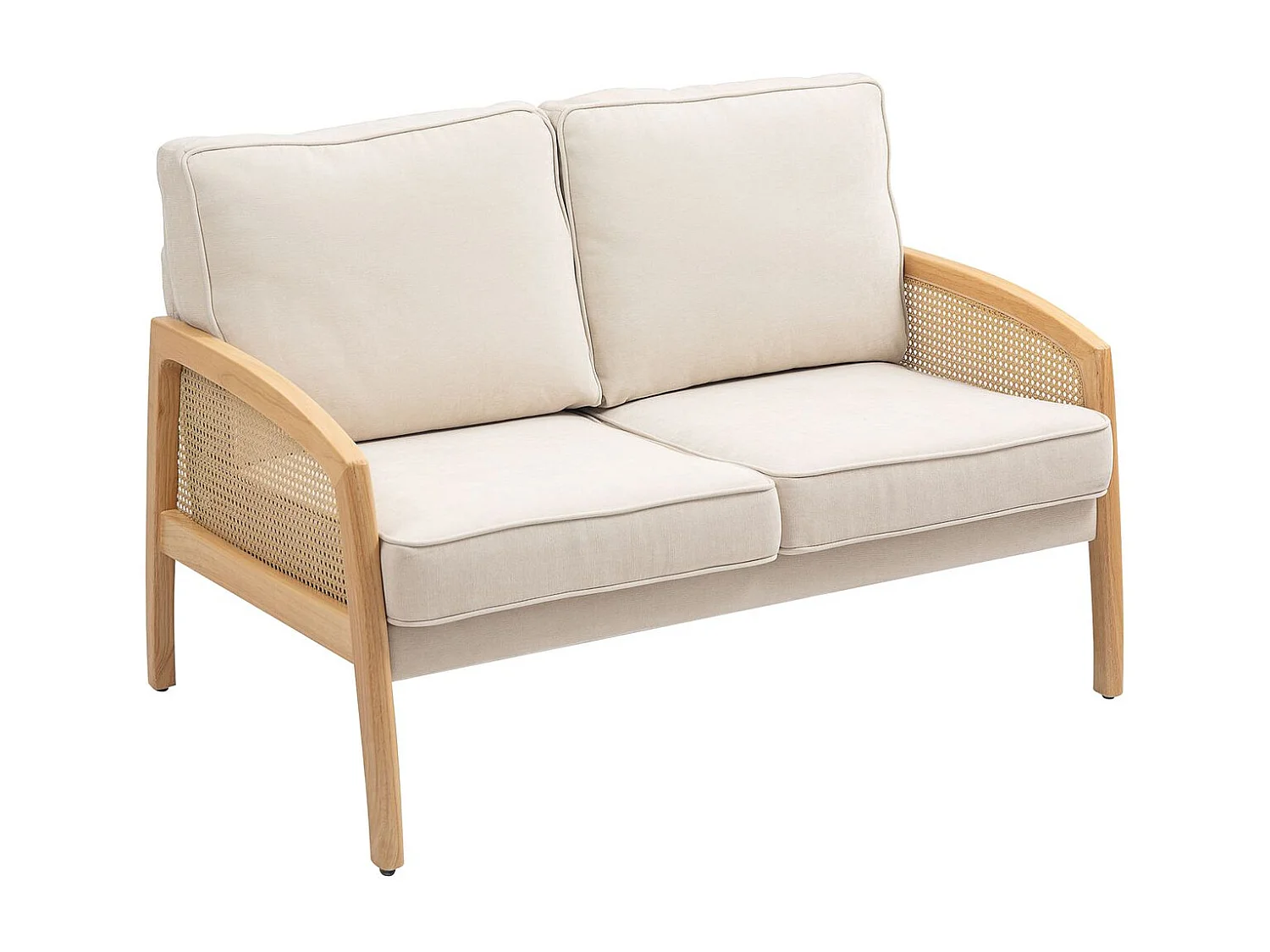 Sofá Rueca Homcom 2 plazas beige 88x123x75 cm