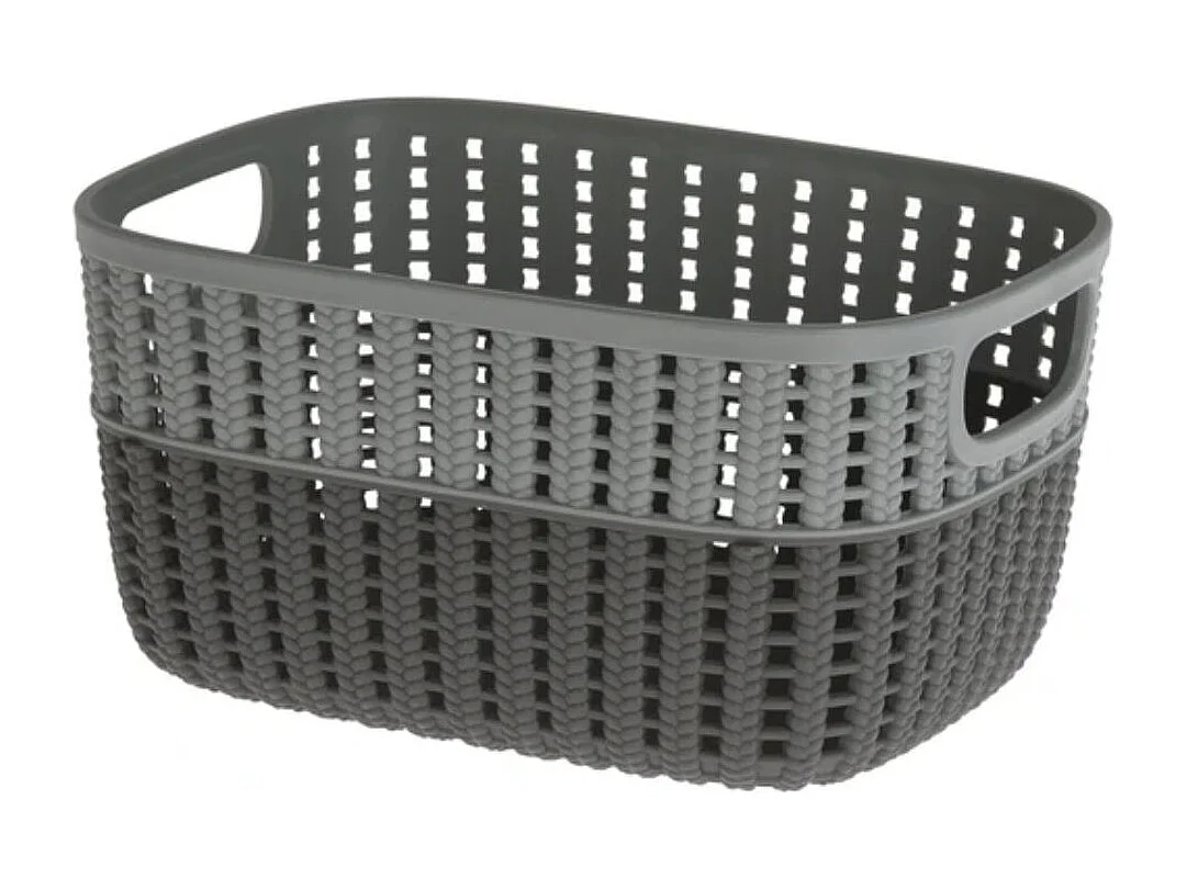 Cesta organizativa con asas gris 12x18x24 cm