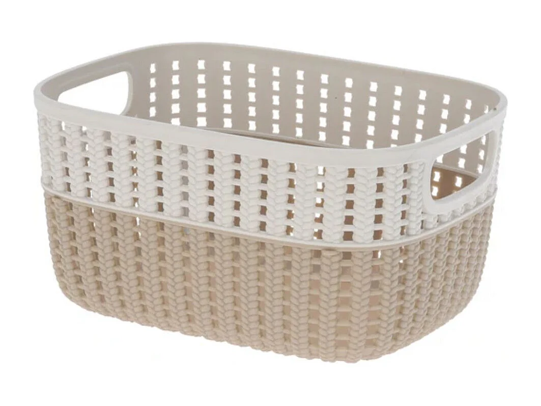 Cesta organizativa con asas beige 12x18x24 cm