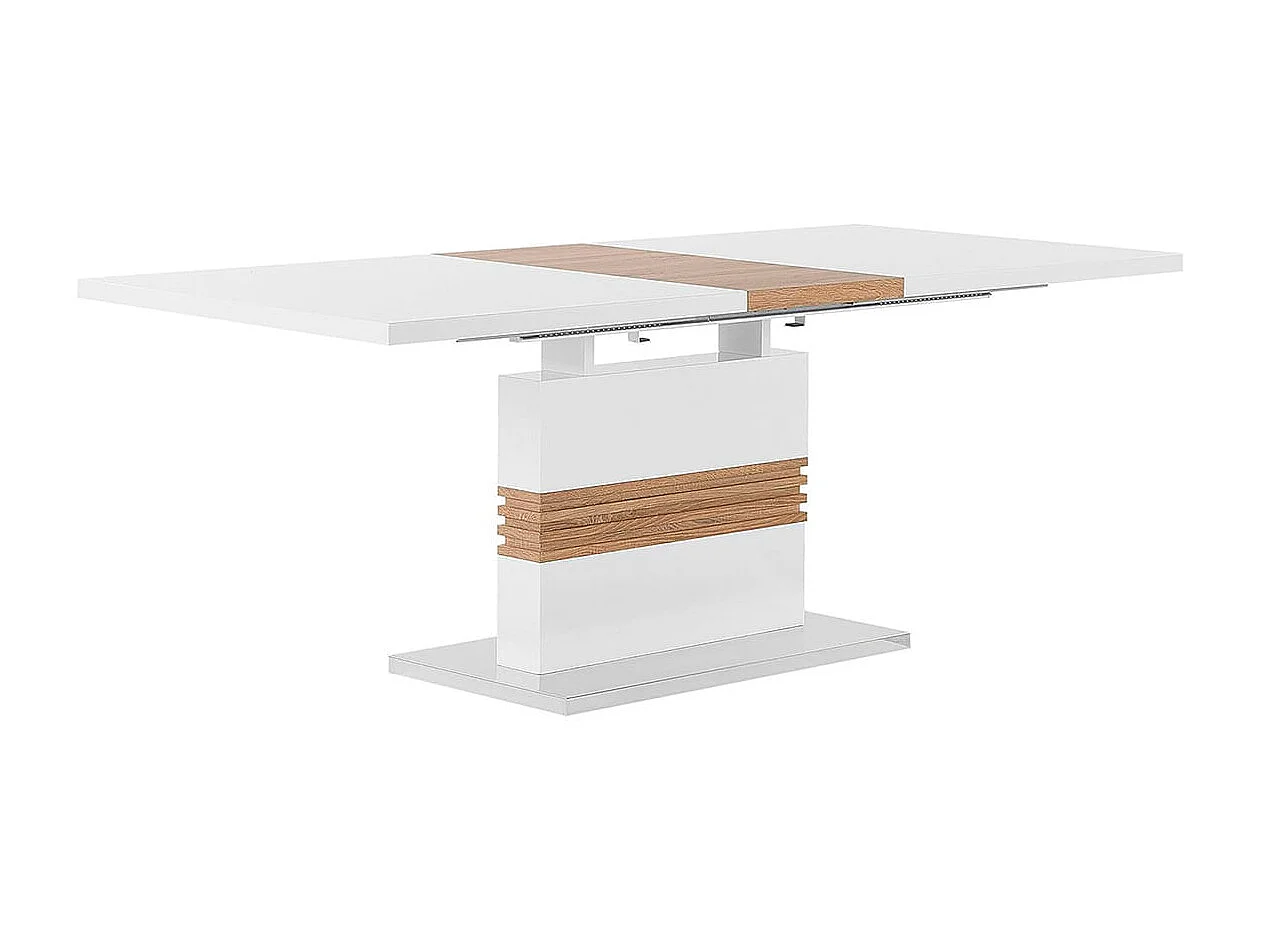 Mesa extensible Carlota blanco/cambria 77x160-200x90 cm