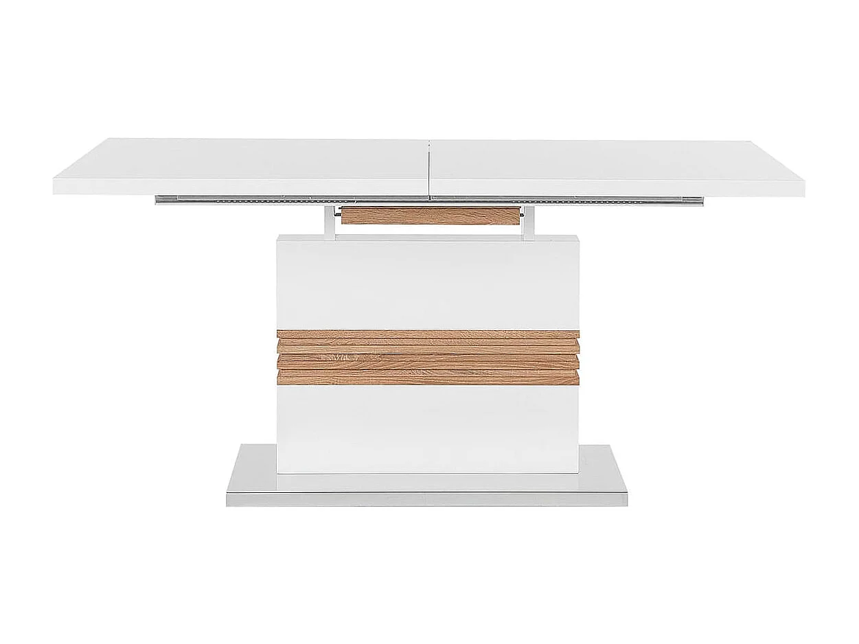 Mesa extensible Carlota blanco/cambria 77x160-200x90 cm