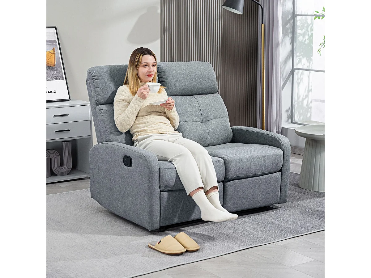 Sofá Andros Homcom reclinable gris 101x118x95 cm