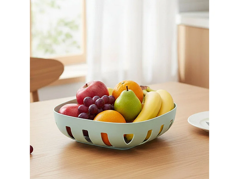 Frutero diseño redondo tiras cruzadas azul 6,5x26 cm