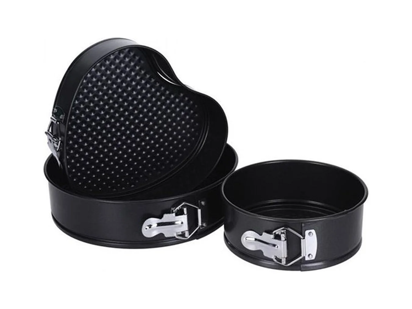 Pack 3 moldes metálicos con formas negro