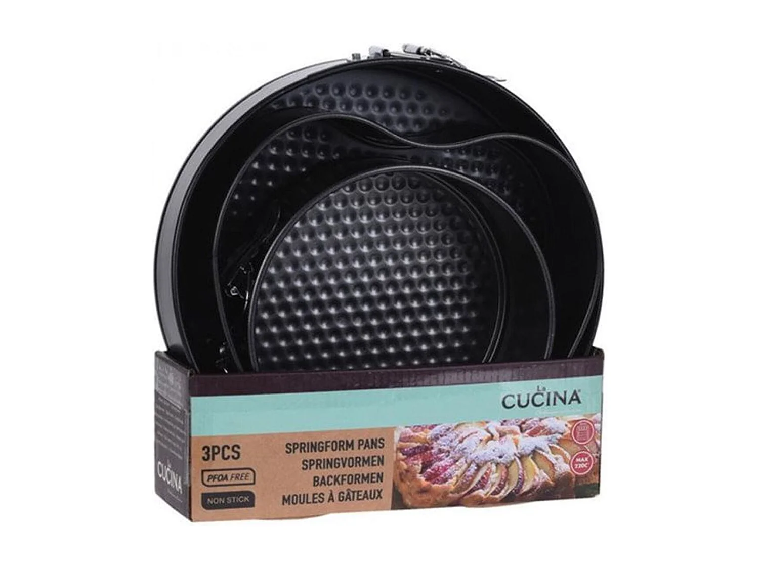 Pack 3 moldes metálicos con formas negro