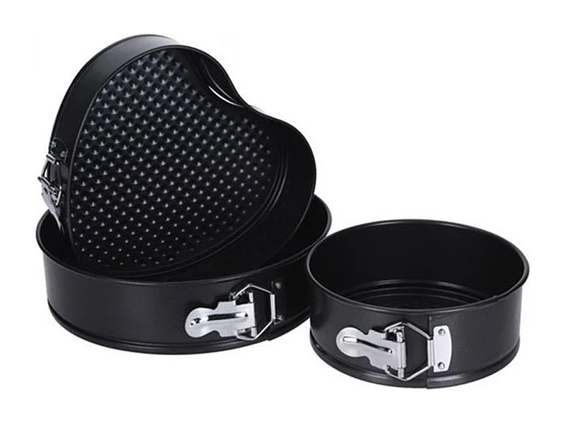 Pack 3 moldes metálicos con formas negro