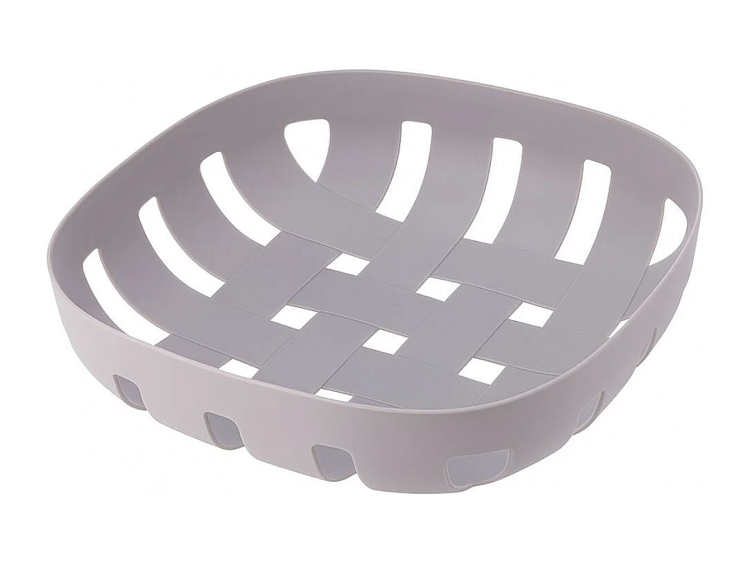 Frutero diseño redondo tiras cruzadas gris 6,5x26 cm