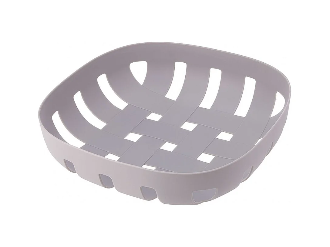 Frutero diseño redondo tiras cruzadas gris 6,5x26 cm