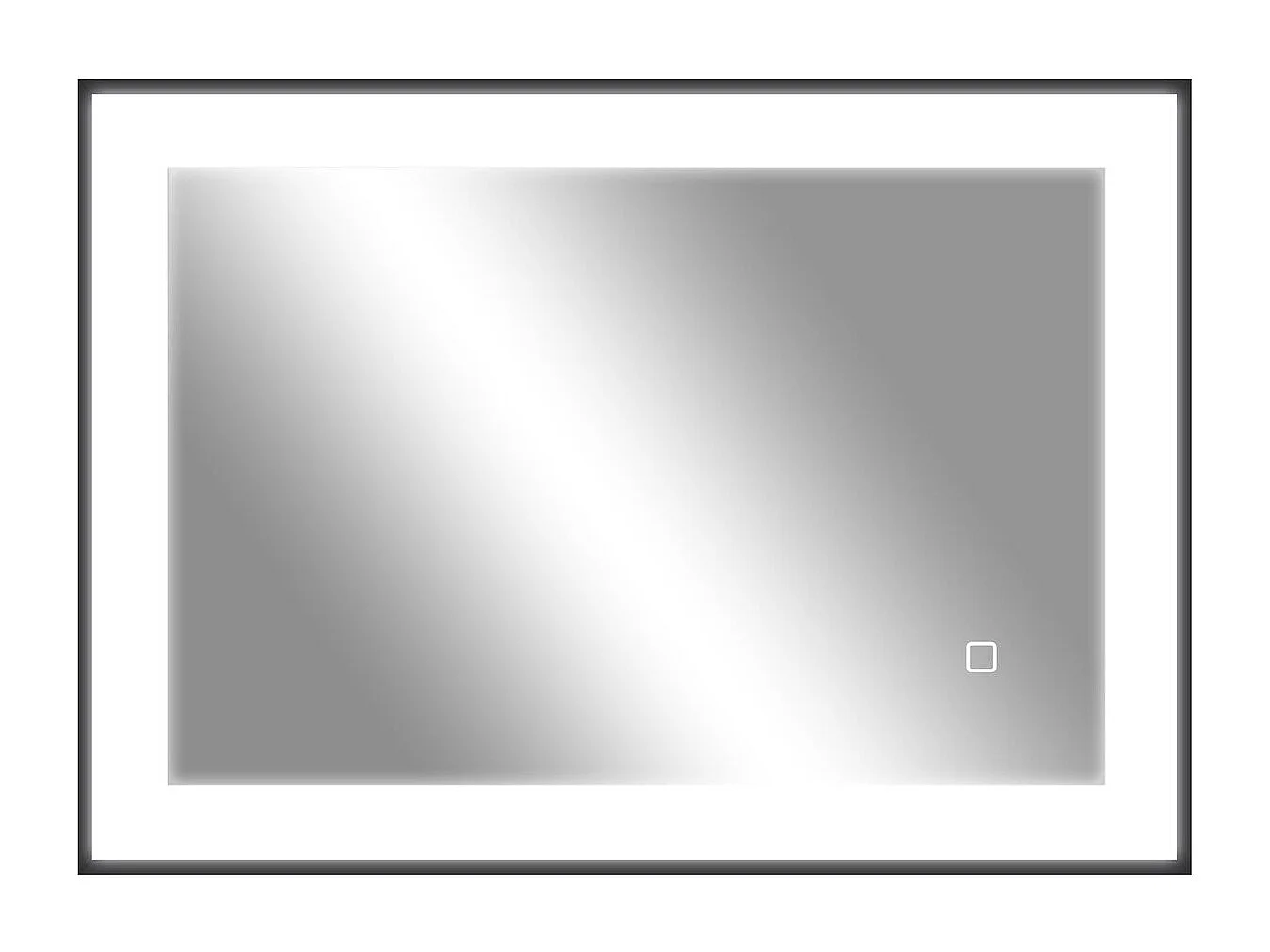 Espejo Honda Homcom antivaho con luz LED negro 50x70x3 cm